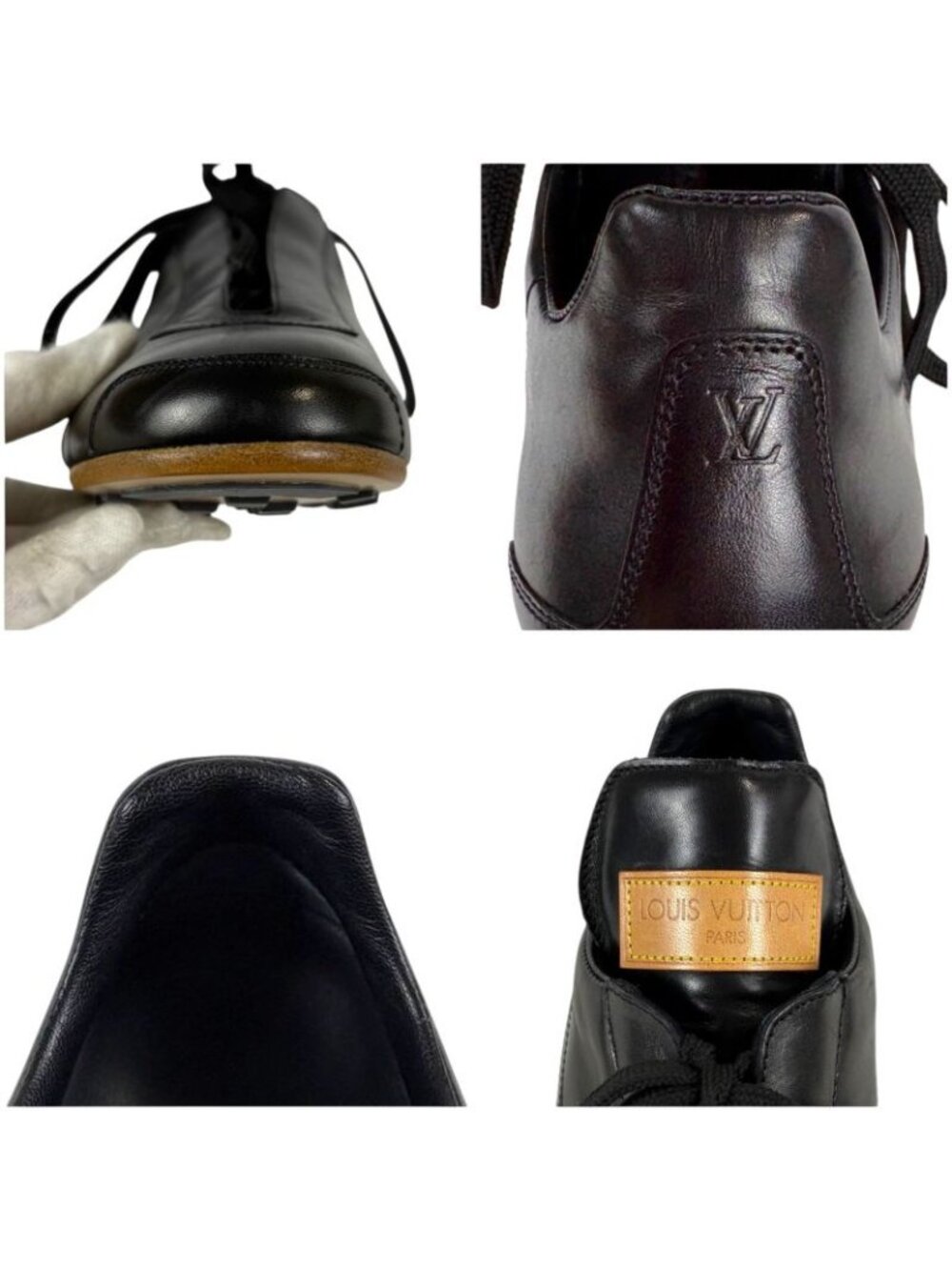 ★SOLD★ Louis Vuitton Leather Sneakers Black Football Soccer Shoes 5 - Picture 10 of 15